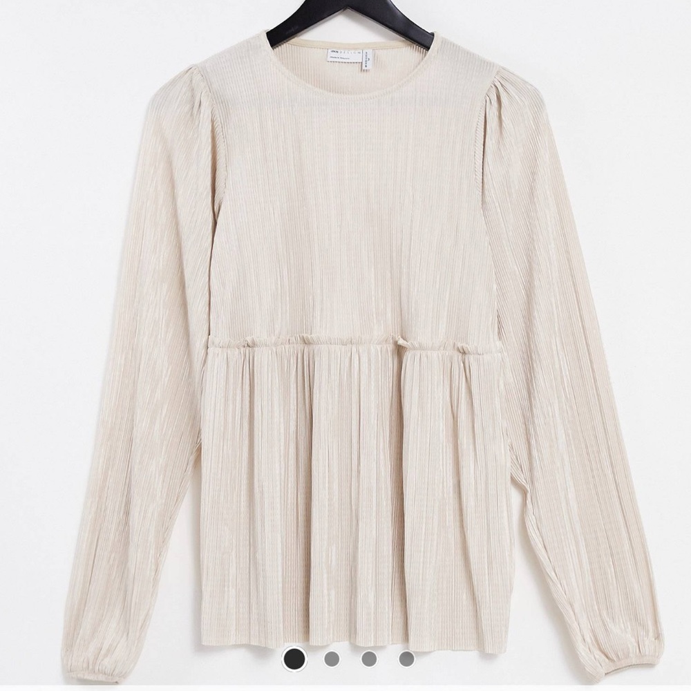 ASOS Tall plisse smock top in pine